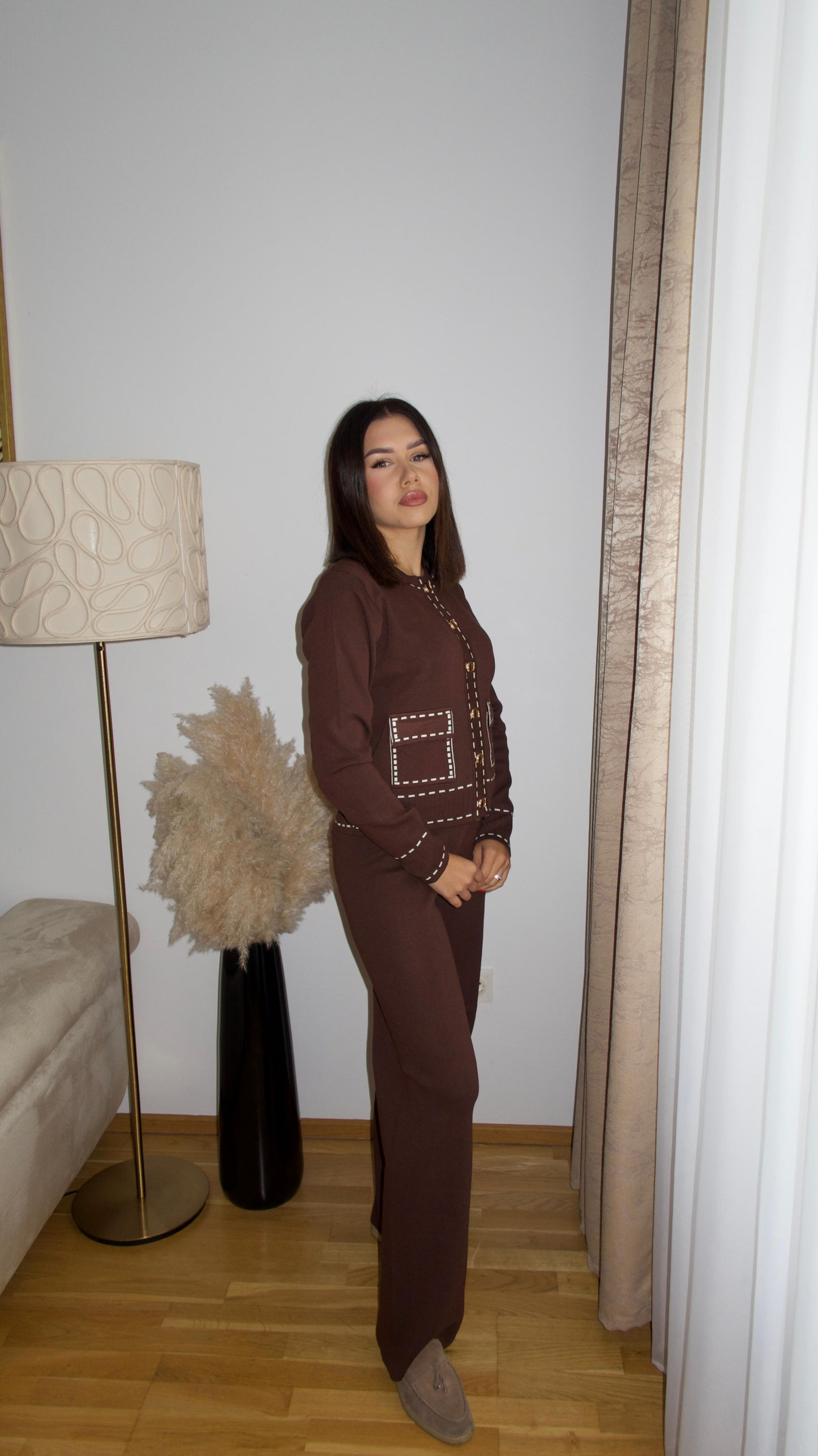 Knitting Set Brown S/M/L
