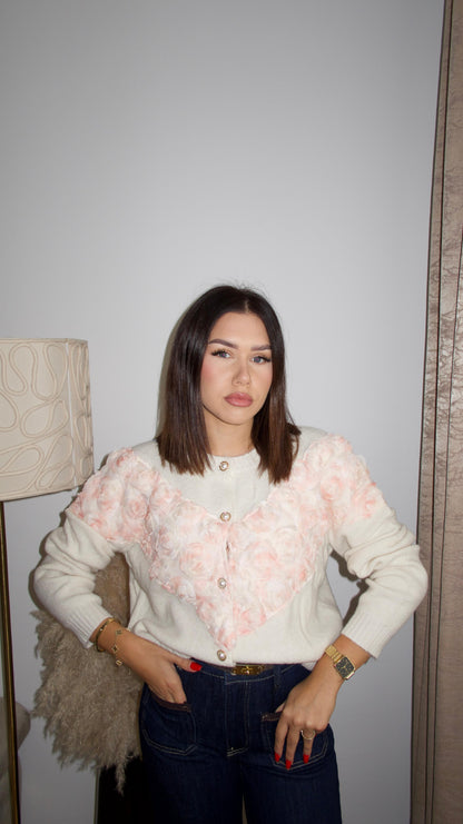 Cardigan with Roses