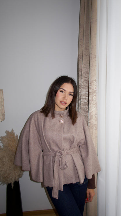 Poncho with gold buttons S/M